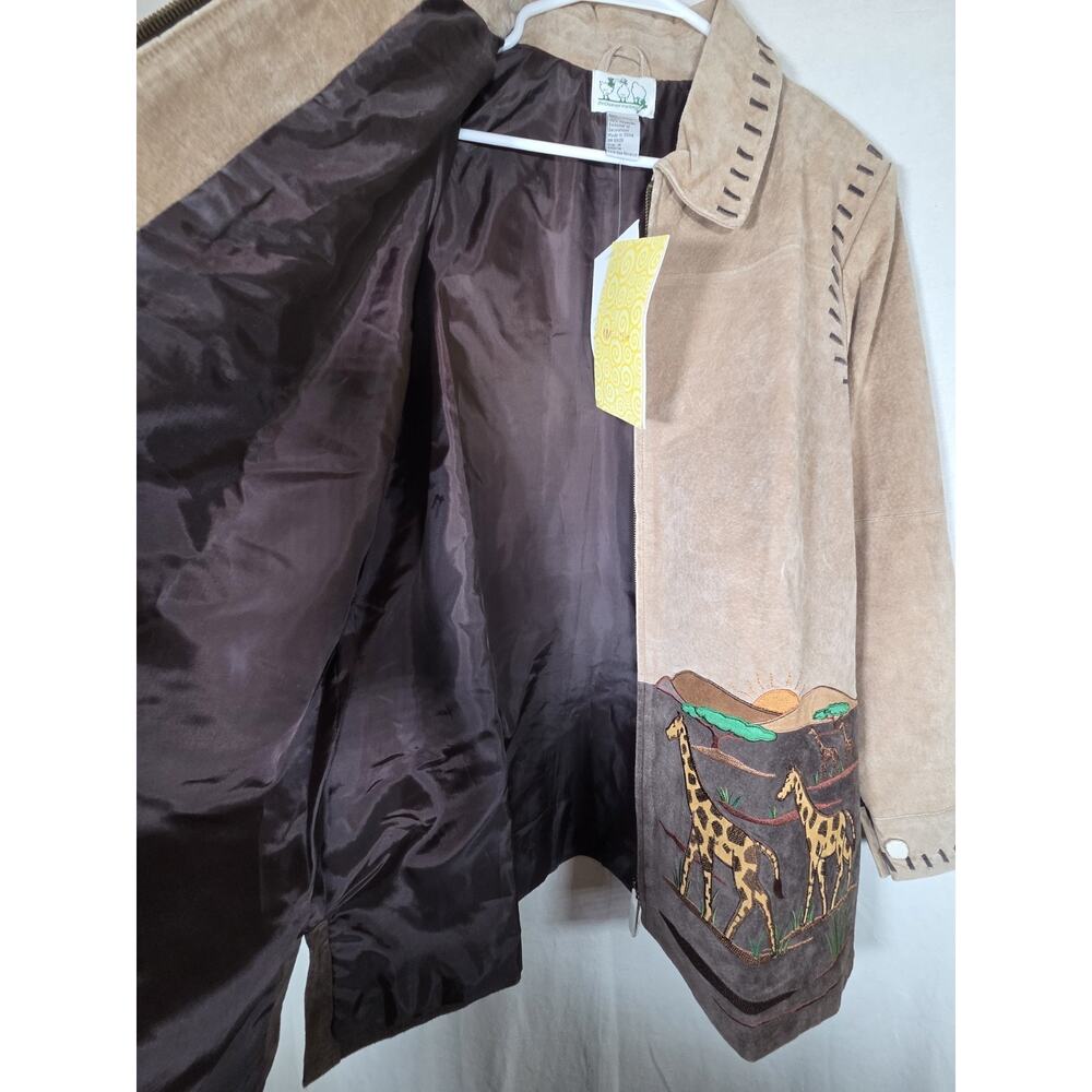 NWT Quacker Factory Safari Jacket Women’s Med. Leather Full Zip - Picture 11 of 14